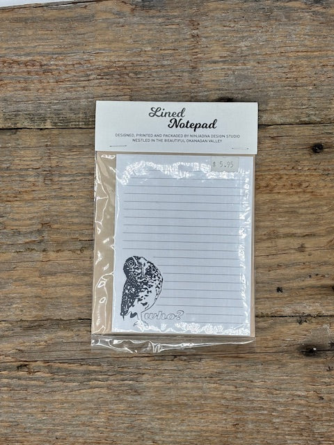 Lined Notepad NinjaDiva
