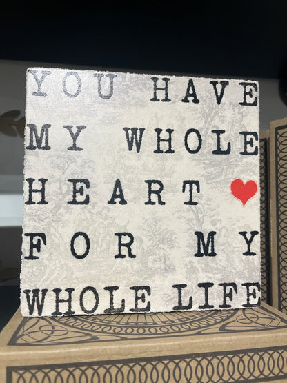 Art Block Wood Sign ea