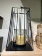 Black Wire Lantern with Glass Vase SALE ea