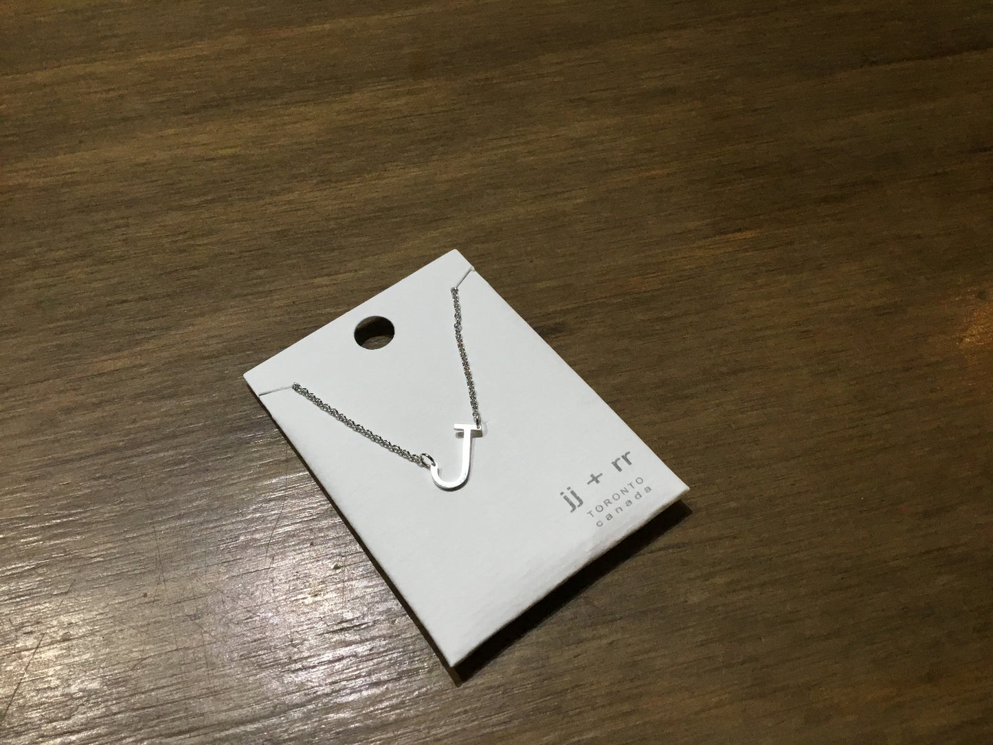 jj+rr - Monogram Asymmetrical Initial Necklace Stainless Steel ea