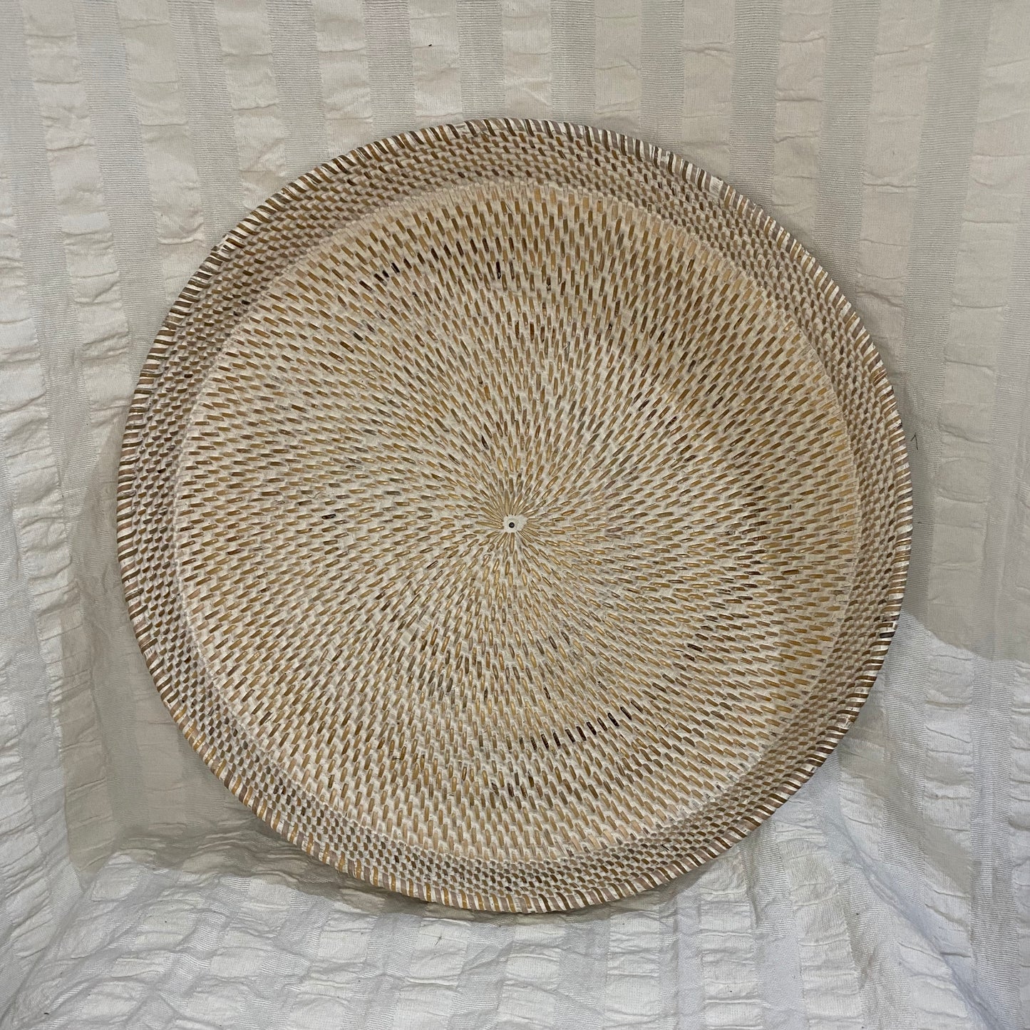Rattan Tray - White Wash