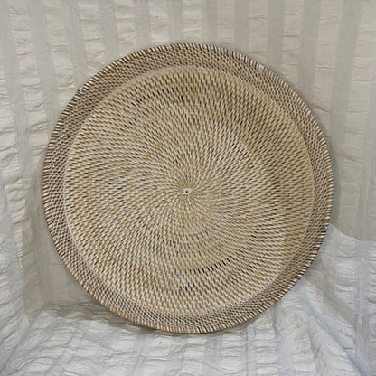 Rattan Tray - White Wash