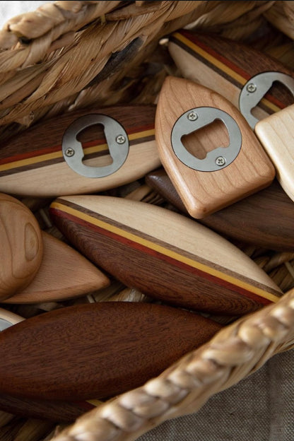 Bottle Opener Wood Surfboard Style