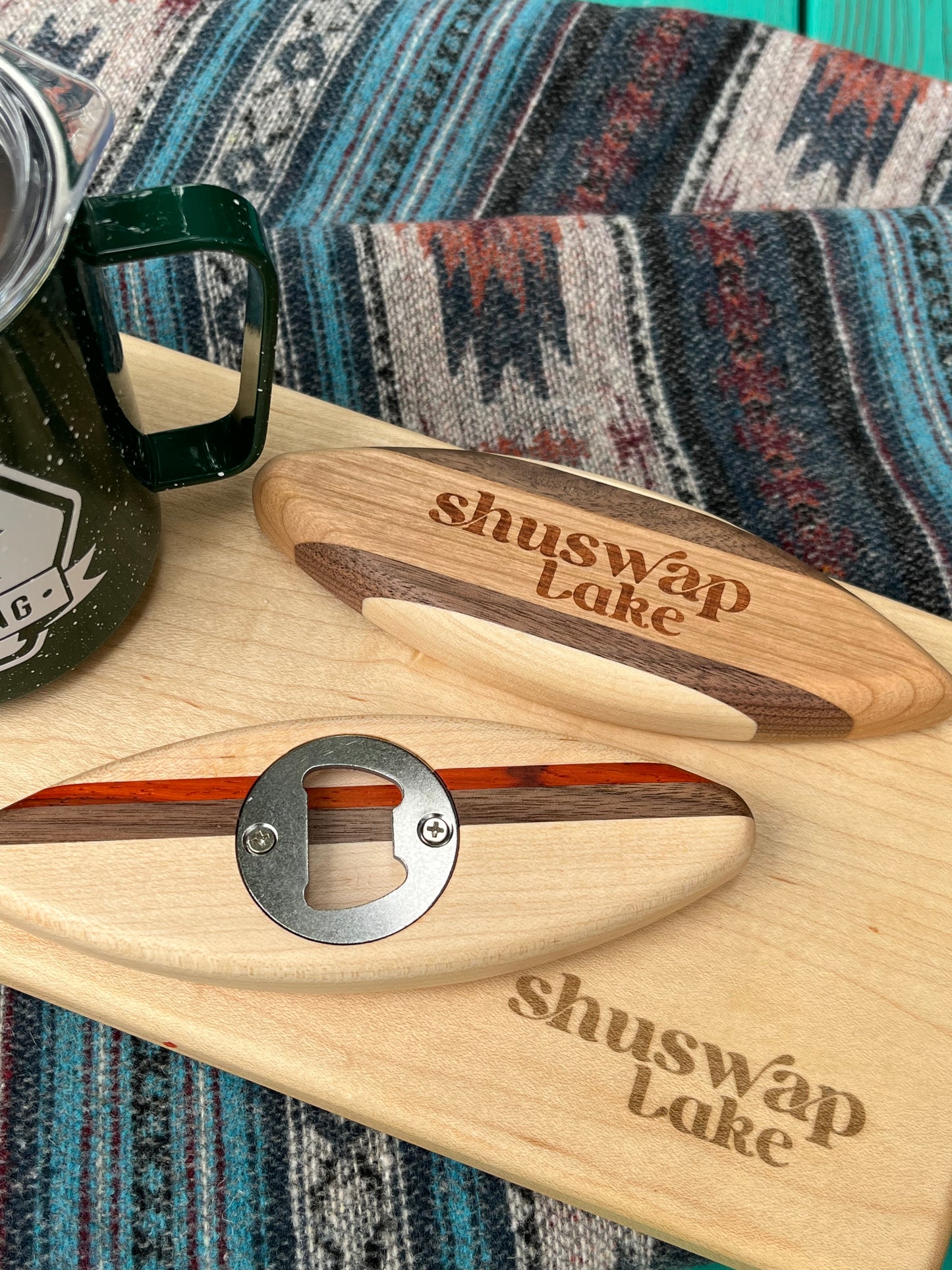 Bottle Opener Wood Surfboard Style