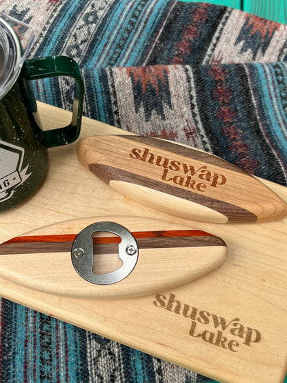 Bottle Opener Wood Surfboard Style