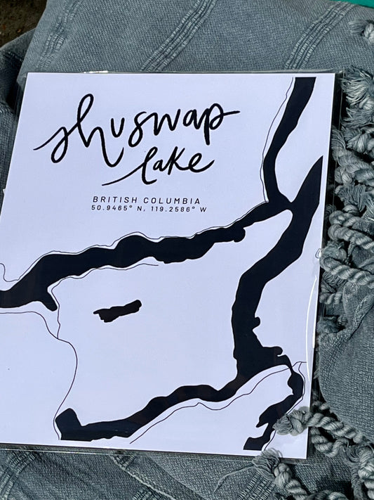 Local Maps of the Shuswap and Salmon Arm 8x10 Prints