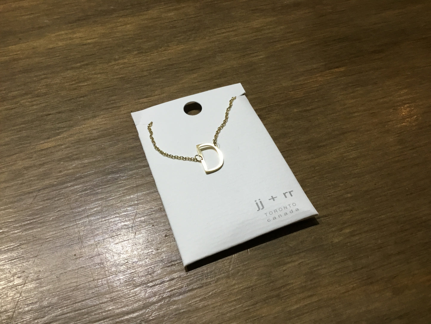 jj+rr - Monogram Asymmetrical Initial Necklace Stainless Steel ea