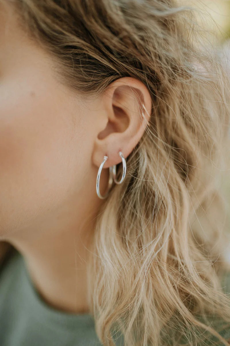 Greta Hoop Sterling Silver Earrings Raquel Rosalie