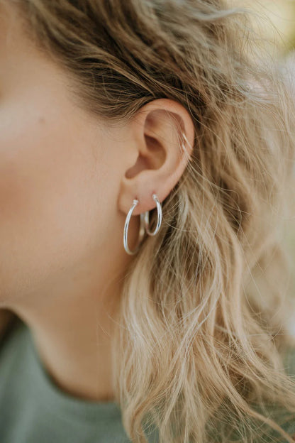 Greta Hoop Sterling Silver Earrings Raquel Rosalie