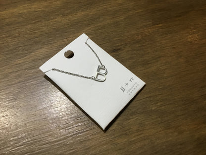 jj+rr - Monogram Asymmetrical Initial Necklace Stainless Steel ea