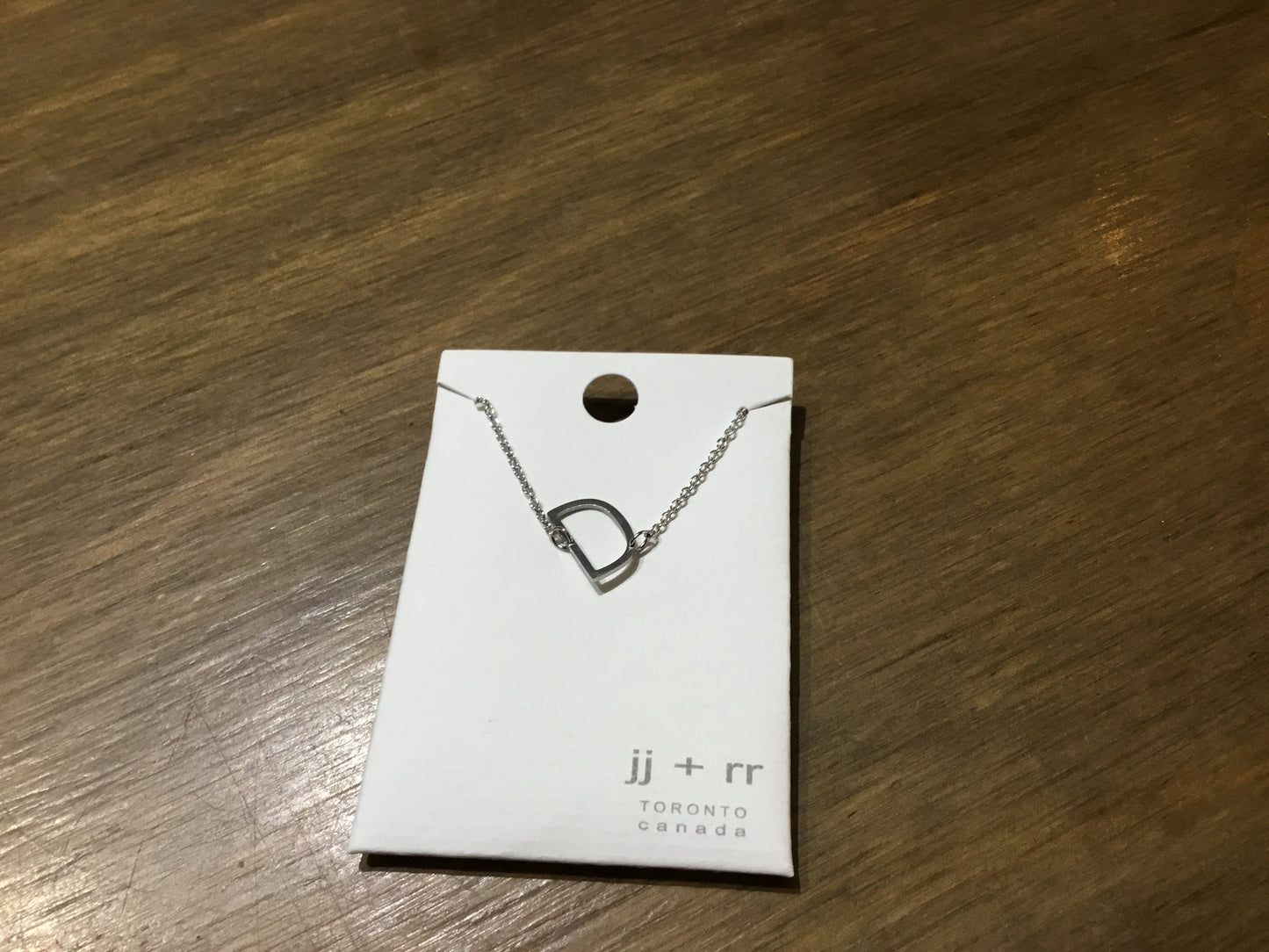 jj+rr - Monogram Asymmetrical Initial Necklace Stainless Steel ea