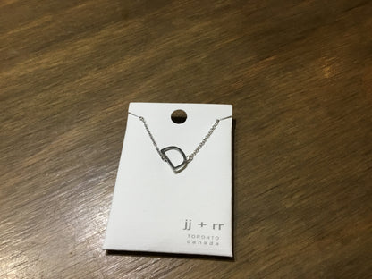 jj+rr - Monogram Asymmetrical Initial Necklace Stainless Steel ea