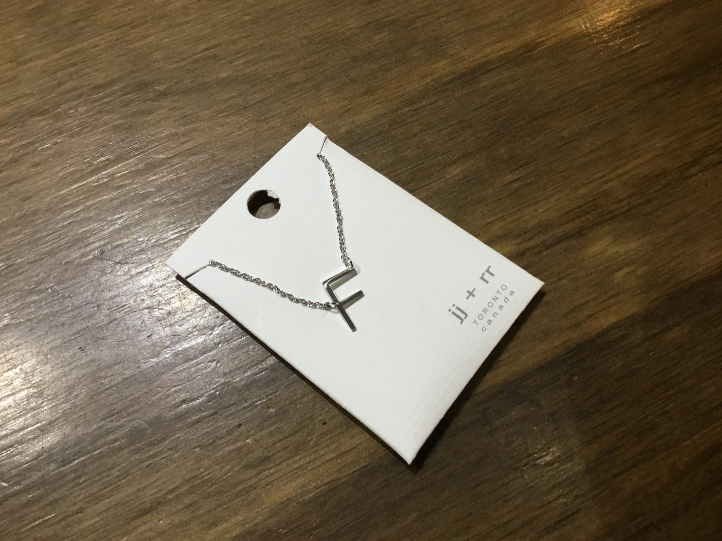 jj+rr - Monogram Asymmetrical Initial Necklace Stainless Steel ea