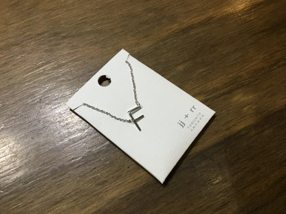 jj+rr - Monogram Asymmetrical Initial Necklace Stainless Steel ea