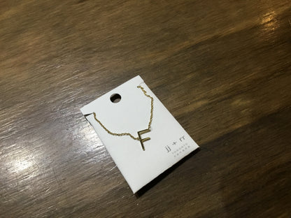 jj+rr - Monogram Asymmetrical Initial Necklace Stainless Steel ea