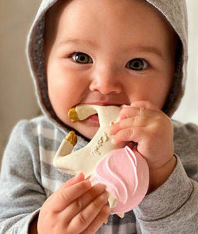 Baby Toy/Teether - Handcrafted - 100% Natural Rubber Chewable Bracelet - Oli & Carol