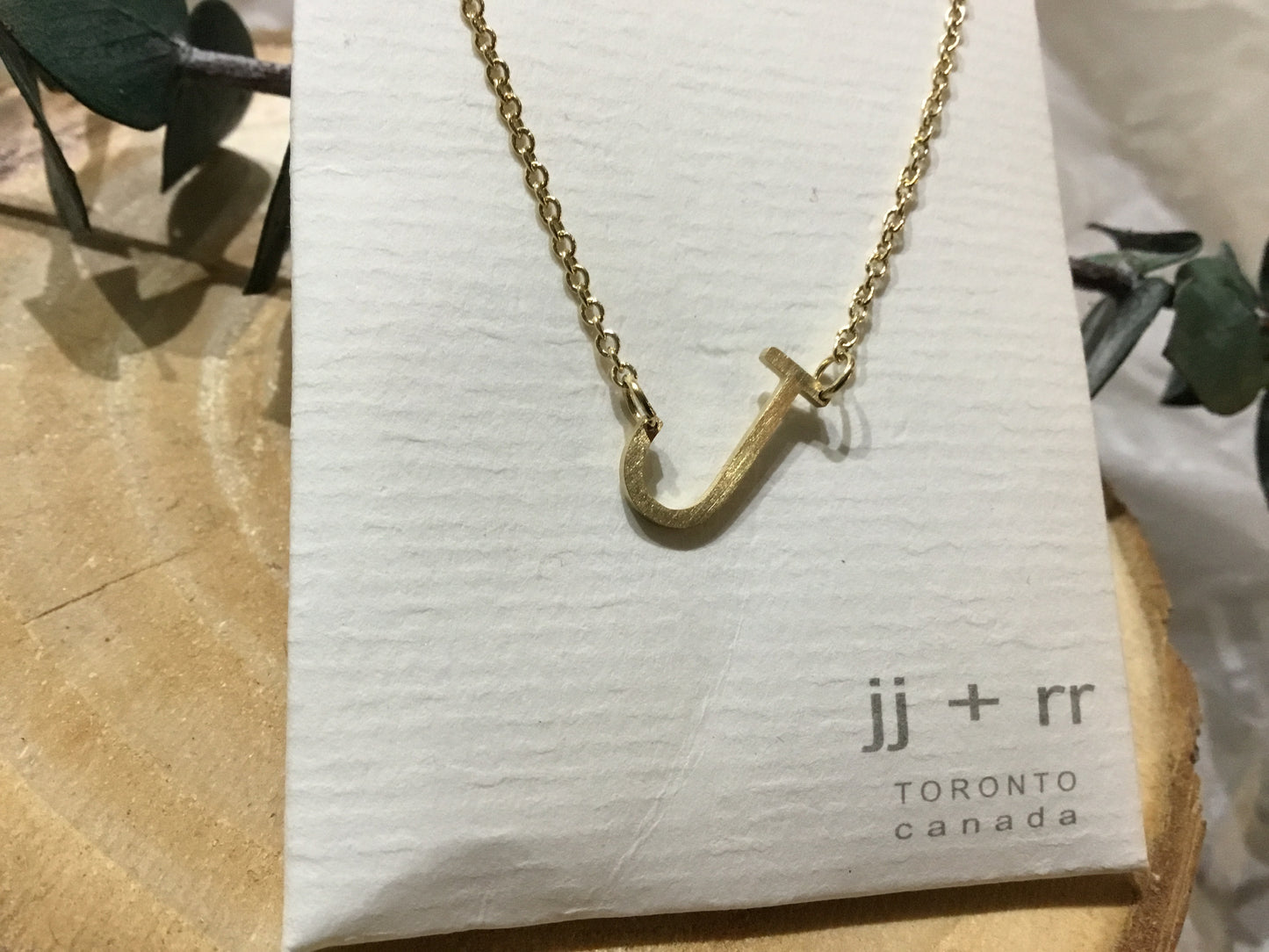 jj+rr - Monogram Asymmetrical Initial Necklace Stainless Steel ea