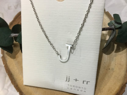 jj+rr - Monogram Asymmetrical Initial Necklace Stainless Steel ea
