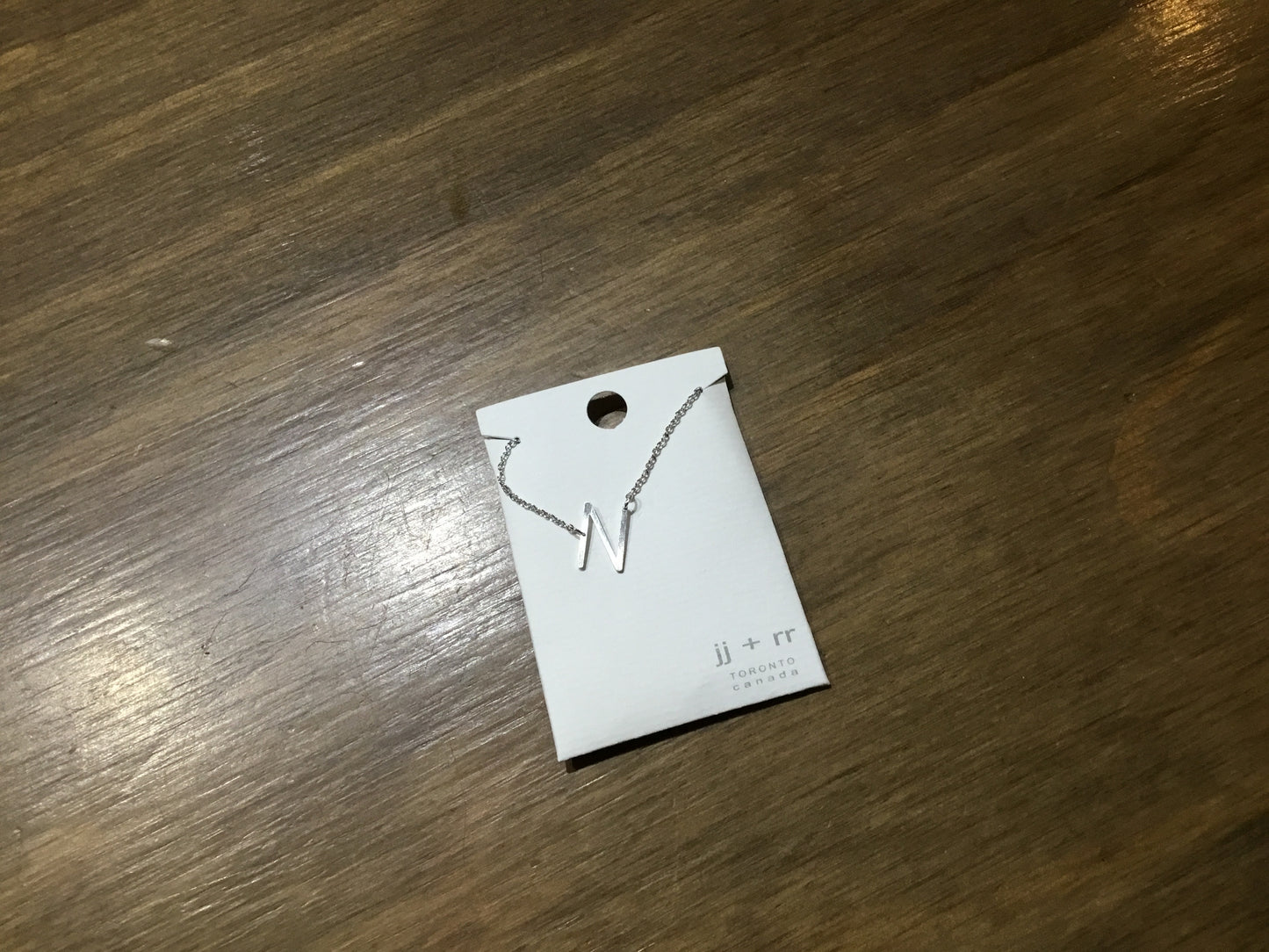 jj+rr - Monogram Asymmetrical Initial Necklace Stainless Steel ea