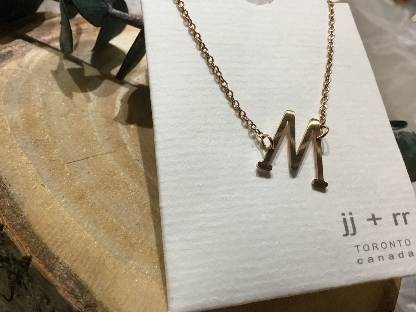 jj+rr - Monogram Asymmetrical Initial Necklace Stainless Steel ea