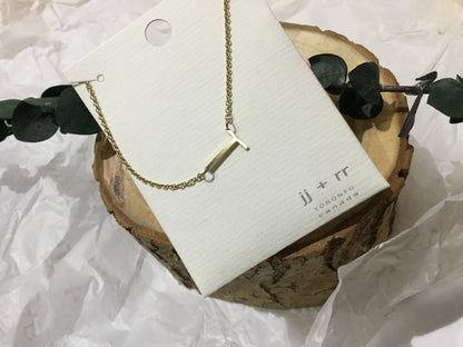 jj+rr - Monogram Asymmetrical Initial Necklace Stainless Steel ea