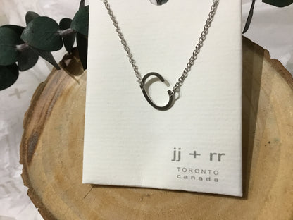 jj+rr - Monogram Asymmetrical Initial Necklace Stainless Steel ea