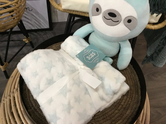 Blue star baby blanket