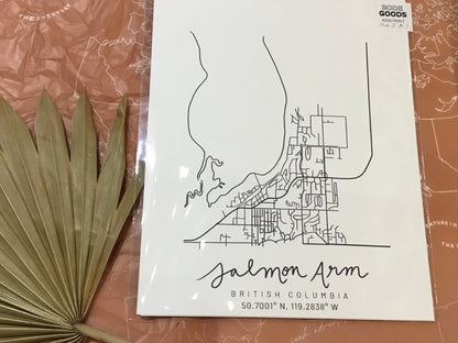 Local Maps of the Shuswap and Salmon Arm 8x10 Prints
